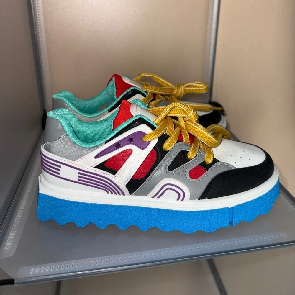 Forever Link Women's Multicolored Chunky Platform Sneakers Size 6.5